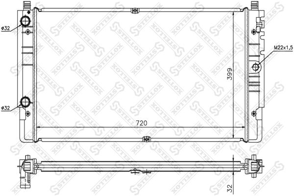 STELLOX 10-26422-SX Radiator, engine cooling