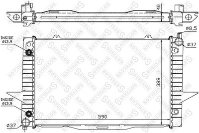 Radiator, engine cooling STELLOX 10-26454-SX