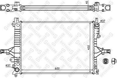 Radiator, engine cooling STELLOX 10-26457-SX