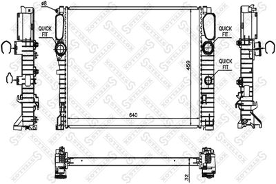 Radiator, engine cooling STELLOX 10-26550-SX