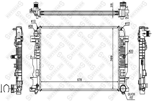 STELLOX 10-26552-SX Radiator, engine cooling
