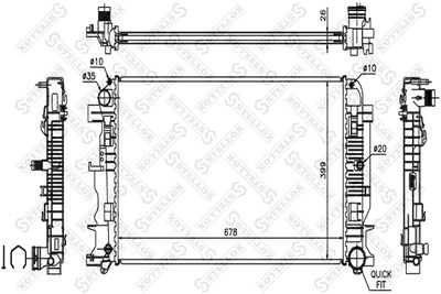 Radiator, engine cooling STELLOX 10-26552-SX