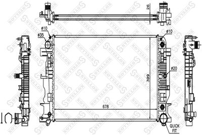 Radiator, engine cooling STELLOX 10-26553-SX