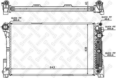 Radiator, engine cooling STELLOX 10-26555-SX