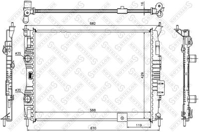 Radiator, engine cooling STELLOX 10-26589-SX