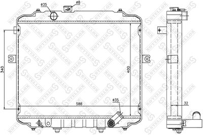 Radiator, engine cooling STELLOX 10-26607-SX