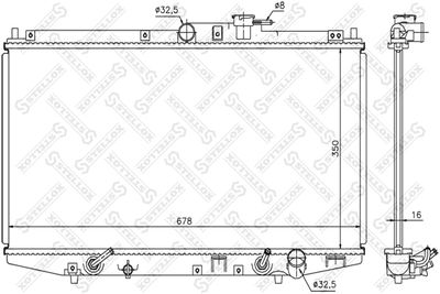 Radiator, engine cooling STELLOX 10-26672-SX