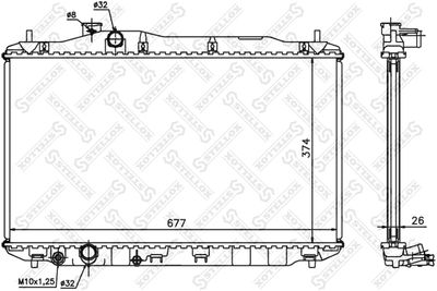Radiator, engine cooling STELLOX 10-26675-SX