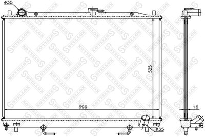 Radiator, engine cooling STELLOX 10-26693-SX