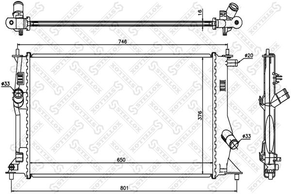 STELLOX 10-26698-SX Radiator, engine cooling