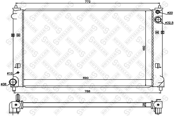 STELLOX 10-26706-SX Radiator, engine cooling