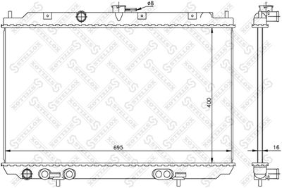 Radiator, engine cooling STELLOX 10-26721-SX