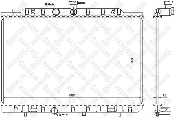 STELLOX 10-26726-SX Radiator, engine cooling