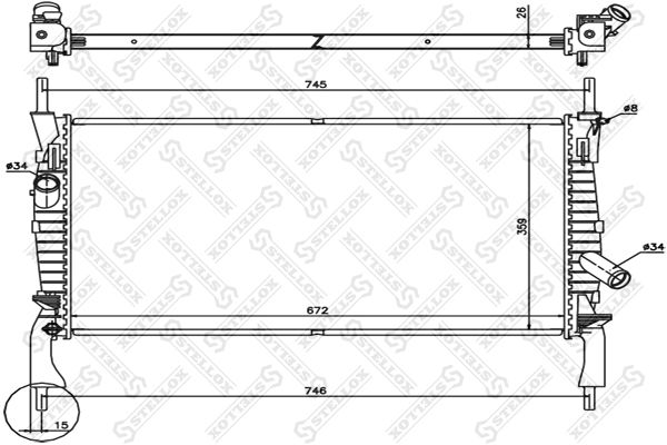 STELLOX 10-26751-SX Radiator, engine cooling
