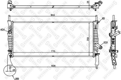 Radiator, engine cooling STELLOX 10-26752-SX