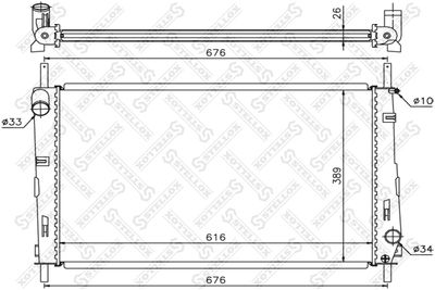 Radiator, engine cooling STELLOX 10-26759-SX