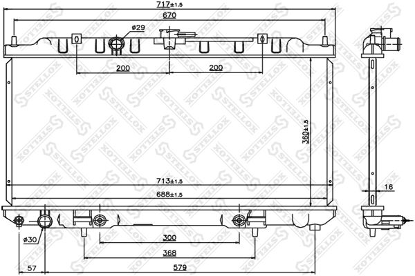 STELLOX 10-26768-SX Radiator, engine cooling