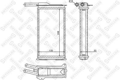 Heat Exchanger, interior heating STELLOX 10-35009-SX