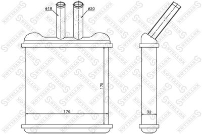 Heat Exchanger, interior heating STELLOX 10-35074-SX