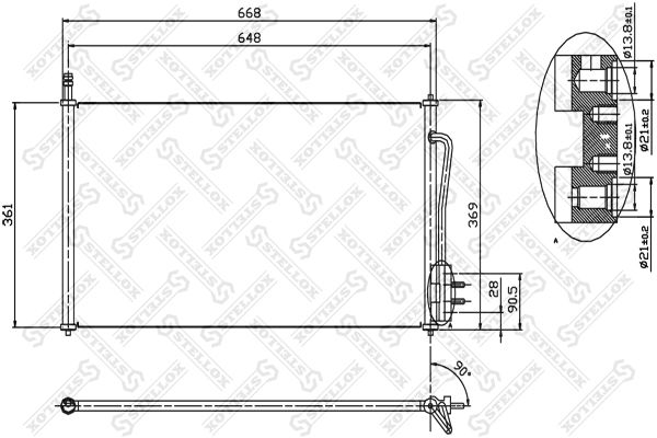 STELLOX 10-45001-SX Condenser, air conditioning