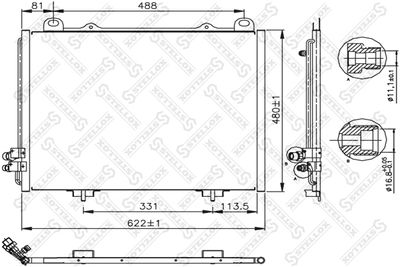 Condenser, air conditioning STELLOX 10-45009-SX