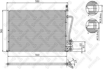 Condenser, air conditioning STELLOX 10-45020-SX