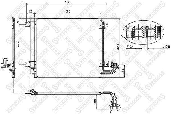 STELLOX 10-45023-SX Condenser, air conditioning