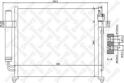Condenser, air conditioning STELLOX 10-45027-SX