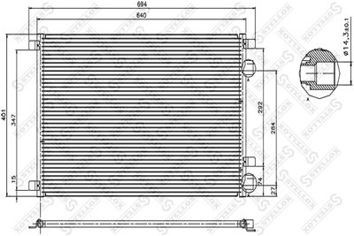 Condenser, air conditioning STELLOX 10-45034-SX