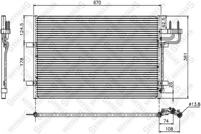 Condenser, air conditioning STELLOX 10-45036-SX