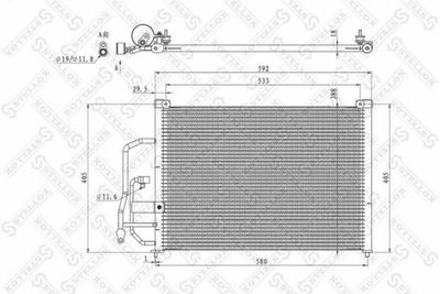 Condenser, air conditioning STELLOX 10-45042-SX
