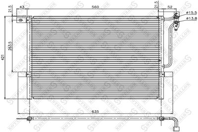 Condenser, air conditioning STELLOX 10-45052-SX