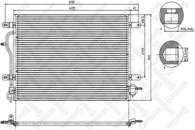 Condenser, air conditioning STELLOX 10-45071-SX