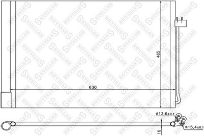 Condenser, air conditioning STELLOX 10-45078-SX