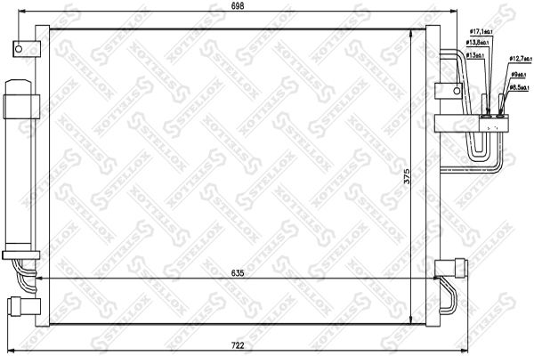 STELLOX 10-45108-SX Condenser, air conditioning