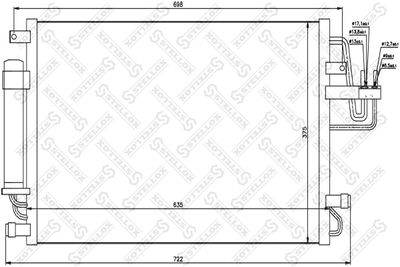 Condenser, air conditioning STELLOX 10-45108-SX