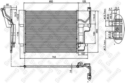 Condenser, air conditioning STELLOX 10-45118-SX