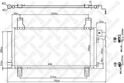 Condenser, air conditioning STELLOX 10-45119-SX