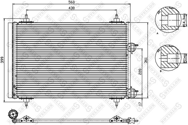 STELLOX 10-45145-SX Condenser, air conditioning