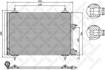 Condenser, air conditioning STELLOX 10-45145-SX