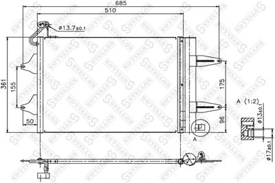 Condenser, air conditioning STELLOX 10-45166-SX