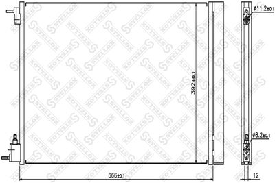 Condenser, air conditioning STELLOX 10-45185-SX