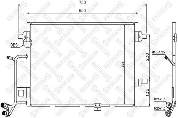 STELLOX 10-45204-SX Condenser, air conditioning