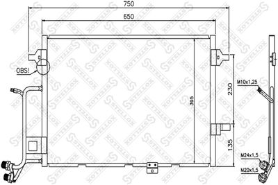 Condenser, air conditioning STELLOX 10-45204-SX