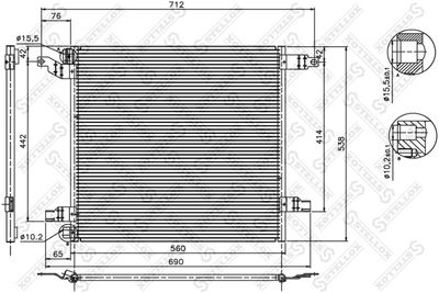Condenser, air conditioning STELLOX 10-45221-SX