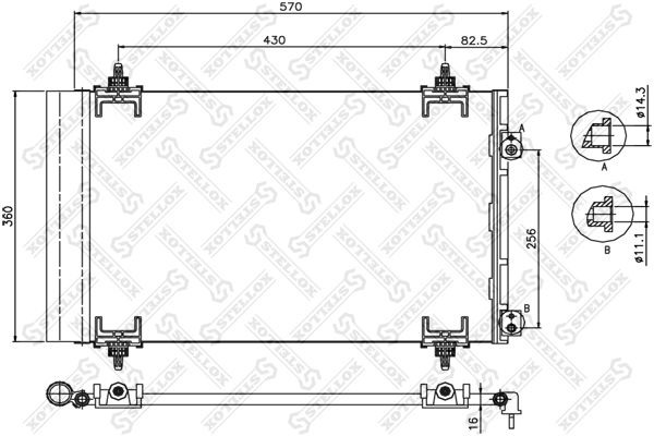 STELLOX 10-45222-SX Condenser, air conditioning