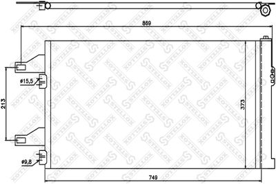 Condenser, air conditioning STELLOX 10-45407-SX