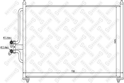 Condenser, air conditioning STELLOX 10-45459-SX