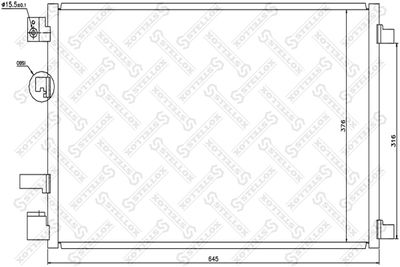 Condenser, air conditioning STELLOX 10-45482-SX