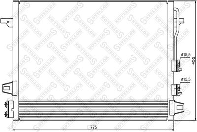 Condenser, air conditioning STELLOX 10-45499-SX